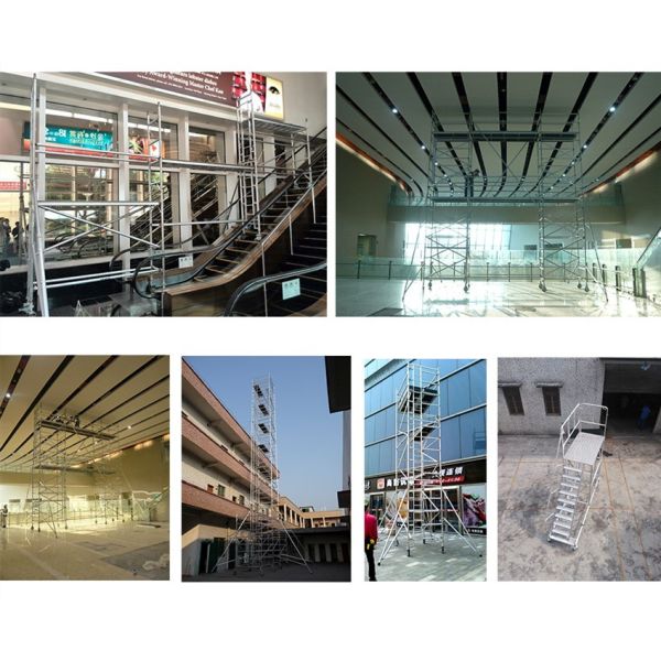Mobile Aluminium Scaffold Tower Folding Scaffolding Tower With 4M Scaffolding Height