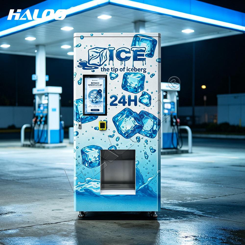 Ice vending machine | Integrated solution for automatic ice making, storage, bagging, and sealing