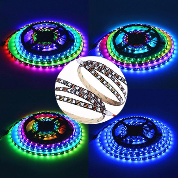 Addressable 5v Self-adhesive Light Strip 6812 Colorful 60 Lights Not Waterproof Ip20