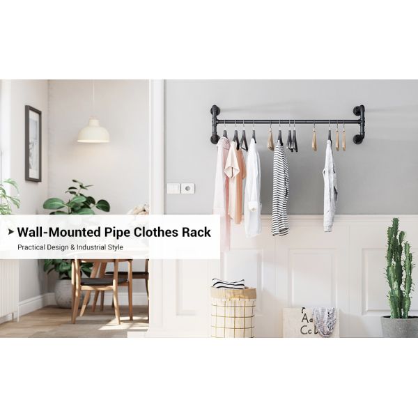 Industrial Pipe Style Rolling Garment Rack