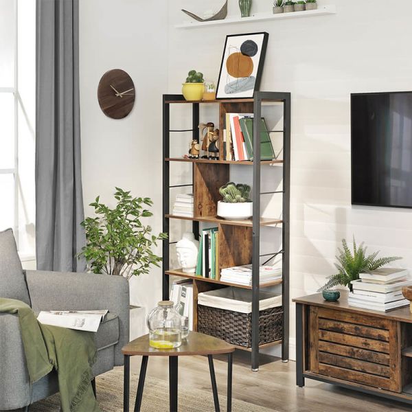 Home Office Bookshelf for Sale, Particleboard Bookshelf, Industrial Bookshelf,
