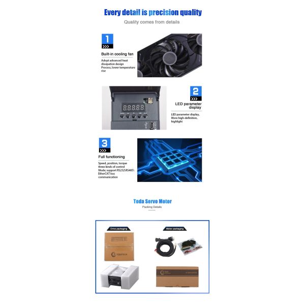 AC220V/380W 100W 200W 400W 750W Single-Phase/Three-Phase Power Servo Motor
