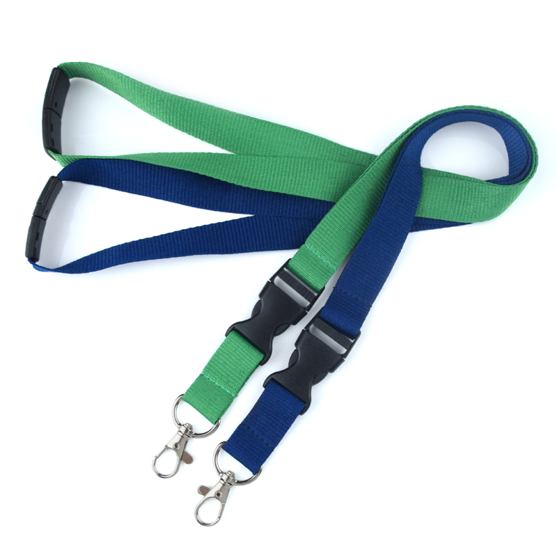 Eco Recycled Polyester Neck Strap With Detachable Clasp For ID & Keys