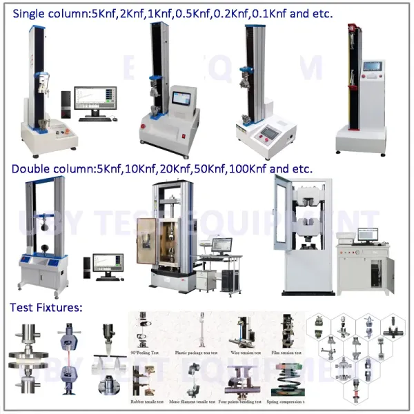 Dual Column Universal Tensile Testing Machine with Touch Screen Control and Interchangeable Fixtures