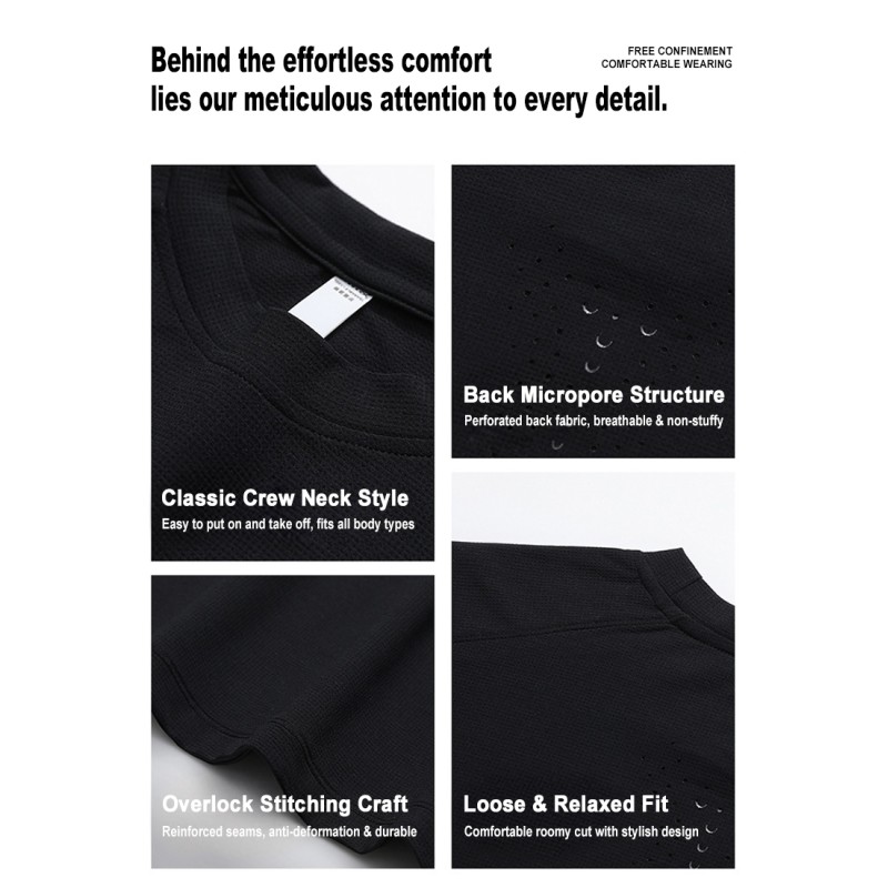 Summer Cool Breathable Moisture Wicking Quick Dry Antibacterial Solid Color Running Sports Couple Short Sleeve T-Shirt