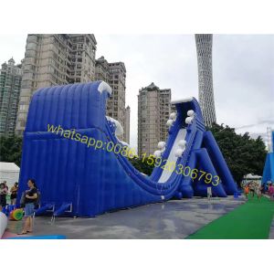 Buy cheap moon shape giant inflatable blue slide product