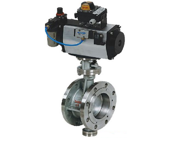 Pneumatic Actuator Wafer Connection Hard Seal Double Flanged Triple Eccentric Butterfly Valve