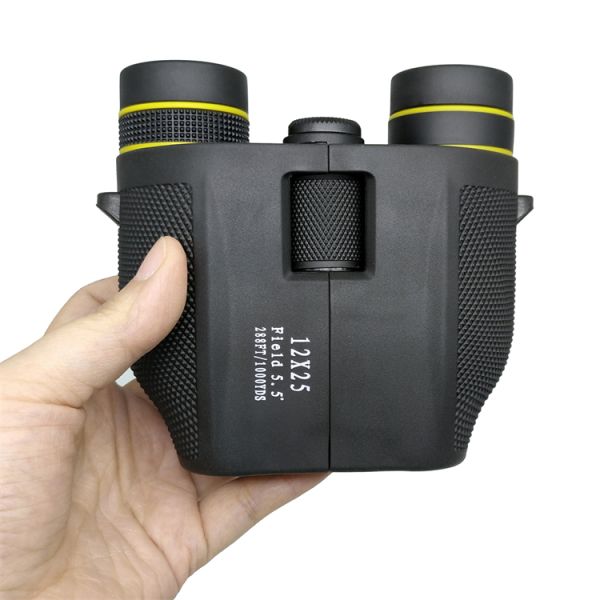 High Resolution Images Long Eye Relief Binoculars 12x25 For Star Gazing Bird Watching