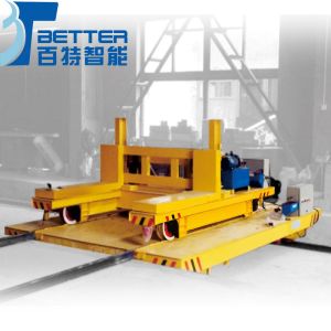 Buy cheap Heavy Cargo Transport Self-Propelled Rail Flat Transfer Cart Work with Crane product