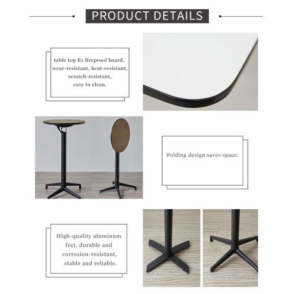 Counter Foldable High Top Table Restaurant Bar Height Tables Round