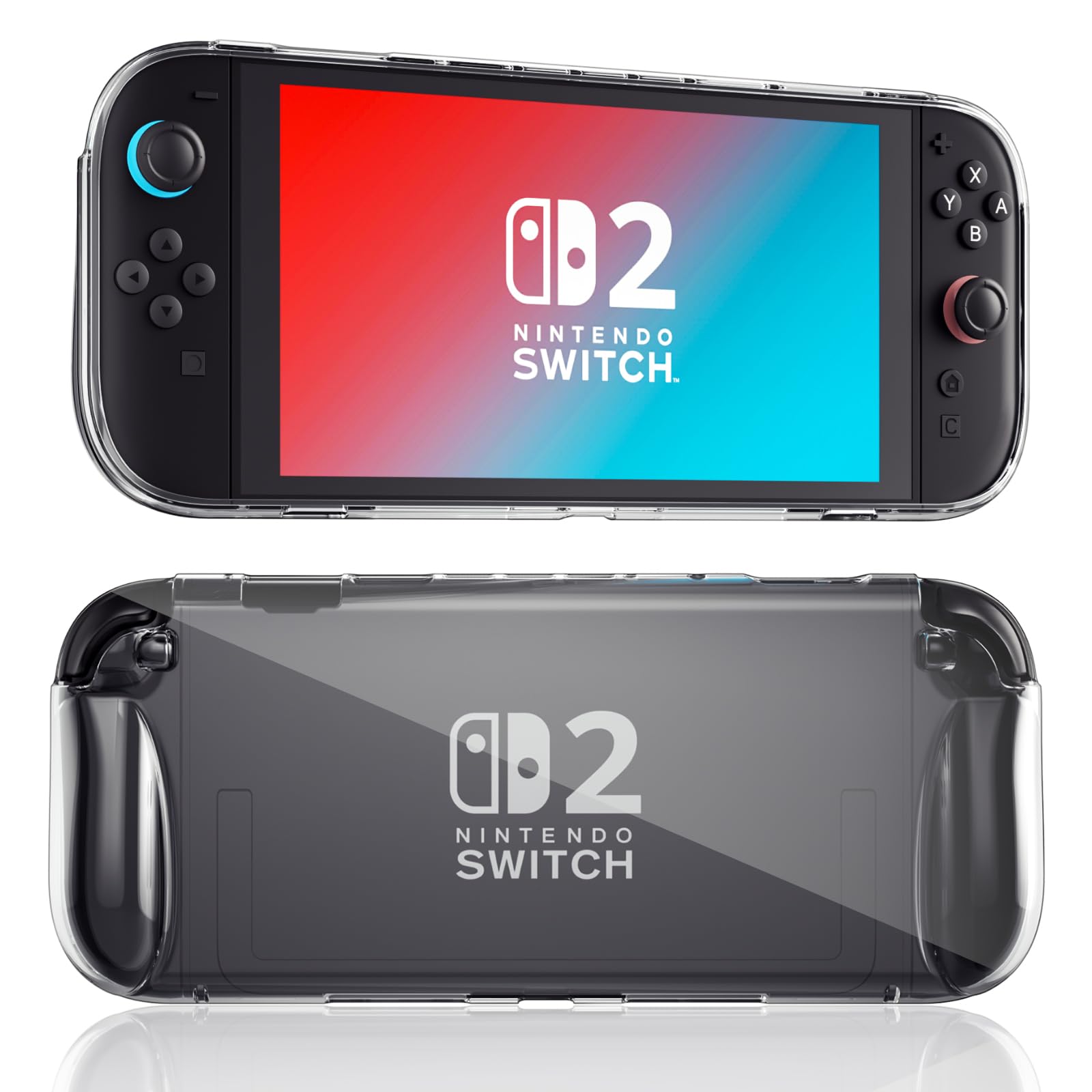 Laudtec for Switch 2 Case (2025), Sanyetral Premium Soft TPU Lightweight Shockproof Clear Cover for Nintendo