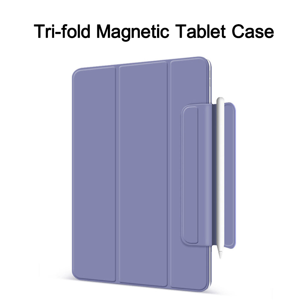 Minimalist Double-Sided Magnetic Case for iPad Tri-Fold Smart Leather Cover Ultra Thin Auto Sleep Wake Stand Protector