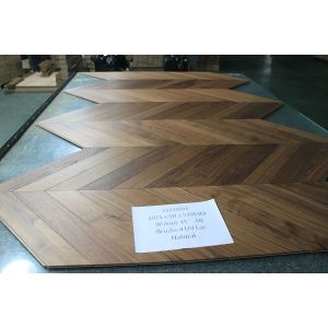 Buy cheap Natural Walnut Engineered Wood Chevron Flooring Brushed UV Lacquer product