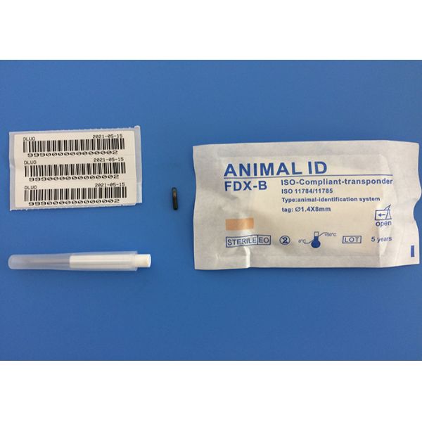 1.4*8mm IP67 ISO Transponder Microchip With Reusable Injection Applicator