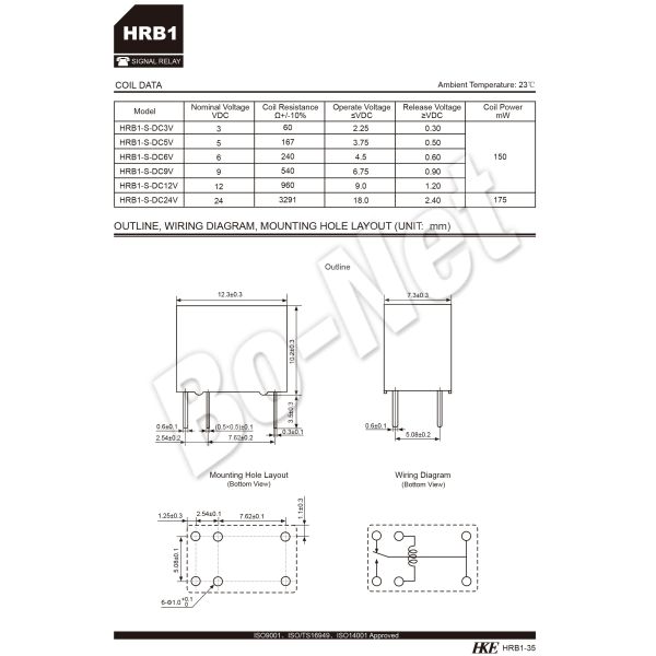 HKE original Electronic Component HRB1-S-DC5V HRB1-S-DC24V HRB1-S-DC9V HRB1-S-DC12V DC3V 3V 5V 9V 12V 24V 1A DIP-6 6PIN