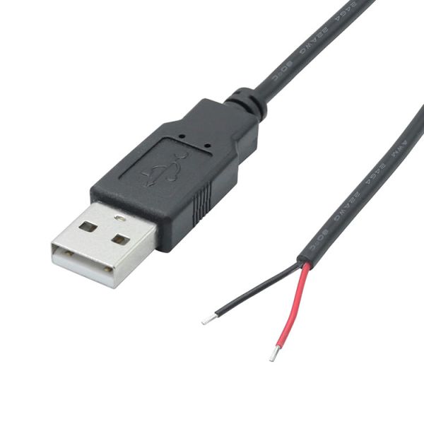 5V USB to Open Stripped Tinned Bare Wires End Pigtail Power Charger Cable for LED Strip Light Lamp