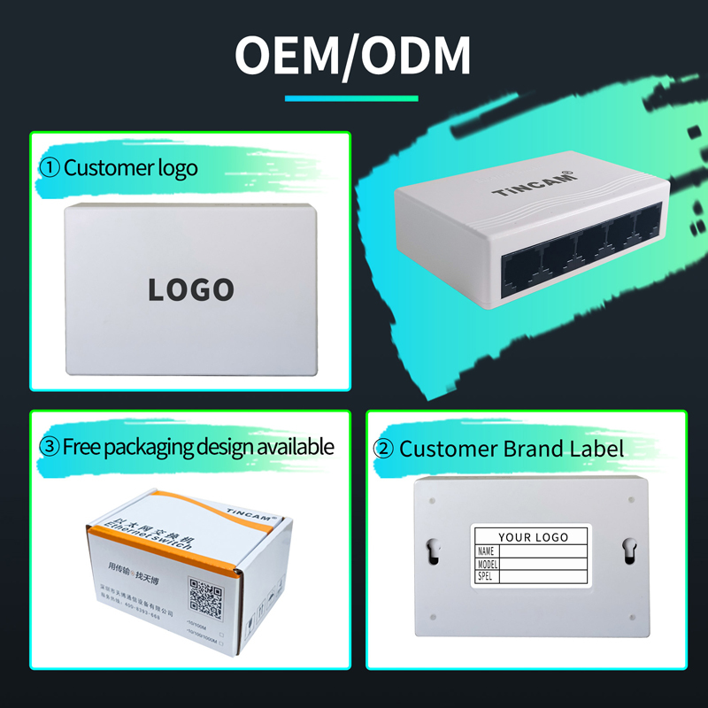 5 Port 10/100Mbps Fast Ethernet Switch Unmanaged Desktop Network Switch Plastic Housing Plug and Play External 5V Power Adapter TBC-S4005ES