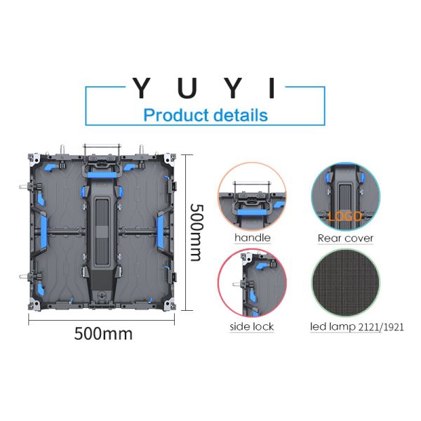 Cabinet material Die-casting Aluminum Super Clear HD LED Screen Rental Panel P1.9 P2.6 P2.9 P3.91 P4.81 LED Video Wall