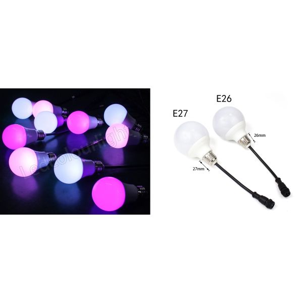 DMX512 Programmable 60mm LED Pixel Bulb RGB Pixel Light Bulb Designed in Lighting Projects