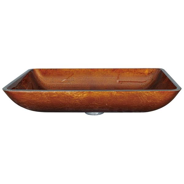 110mm Rectangular Table Top Wash Basin Table Top Counter Design Tempered Glass