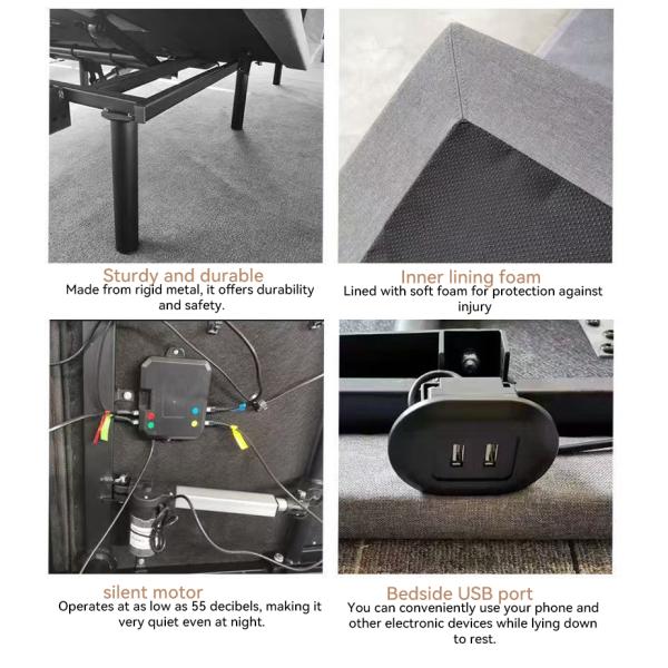 Manual Headrest Adjustment Auto Transformable Bed With 3 Adjustable Positions