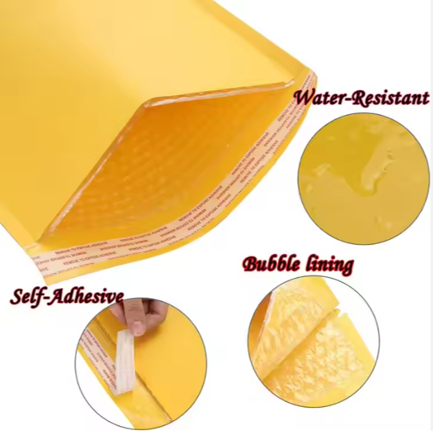 Customizable Puncture-Resistant Kraft Bubble Mailing Bag Cushioning Bubble-Lined
