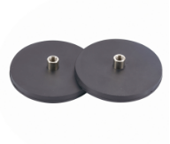High Performance Round NdFeB Rubberised Magnets With Internal Thread