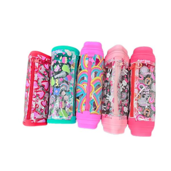 BPA FREE Silicone Pencil Case Large Capacity Office School Stationery Organizer Makeup Bag Pencil Pouch For Boys Girls