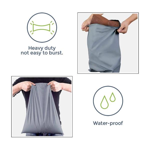 20'' X 24'' Grey T Shirt Poly Bags , 53mic Courier Mailing Bags