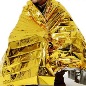 Buy cheap Foil Emergency Relief Blanket Mylar Thermal Homeless Care Poncho Blanket Waterproof product