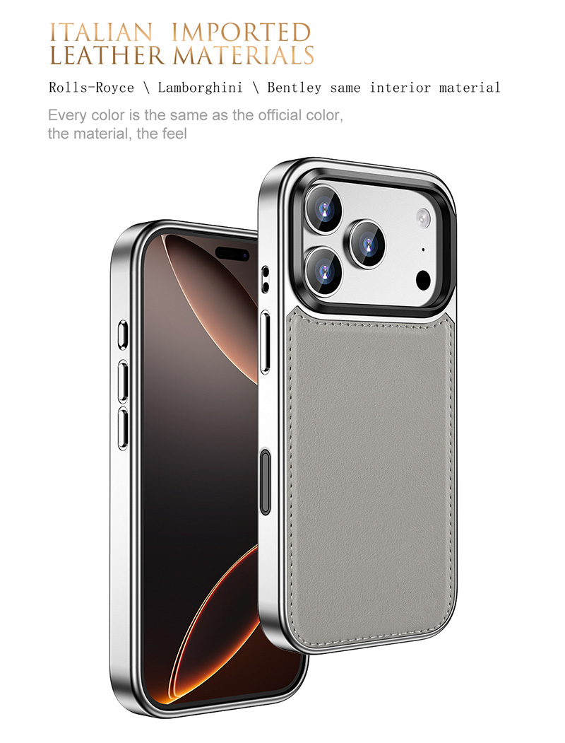 Laudtec Leather Back Cover Shockproof Phone Case for iPhone 15 16 17 18 Pro Max with Folding Stand ODM OEM Wholesales