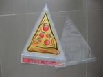 Triangle Ldpe Grip Seal Bag With Stickers For Pizza Saver , Zipper Close
