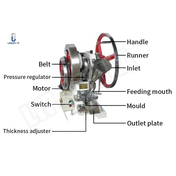 Durable Manual Single Punch Tablet Press Machine Die Sugar Milk Slice Making