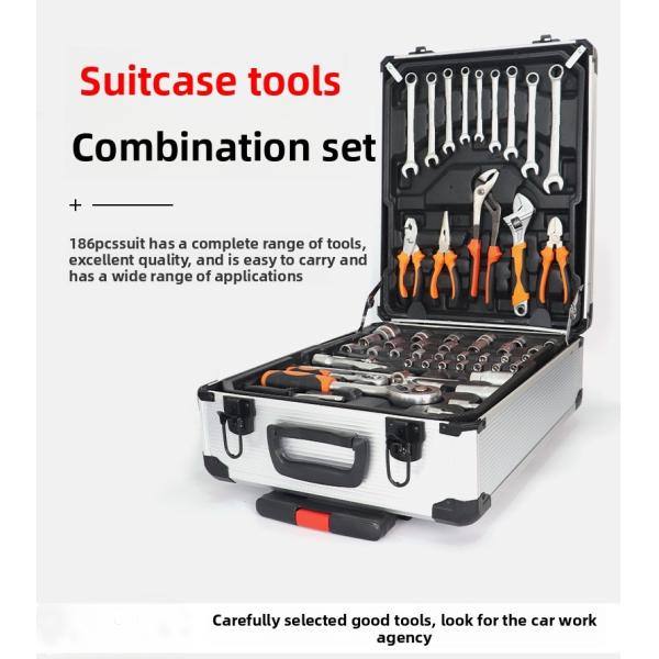 Buben 186-piece Household Car Repair Tools/industrial Maintenance Multi-function Hardware Tool Trolley case Combination Set Repa