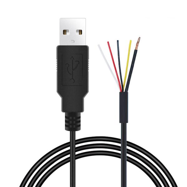 CUSTOM Shield USB 2.0 A Male To Stripped Tinned 4 Wires Open End Pigtail Bare End Cable