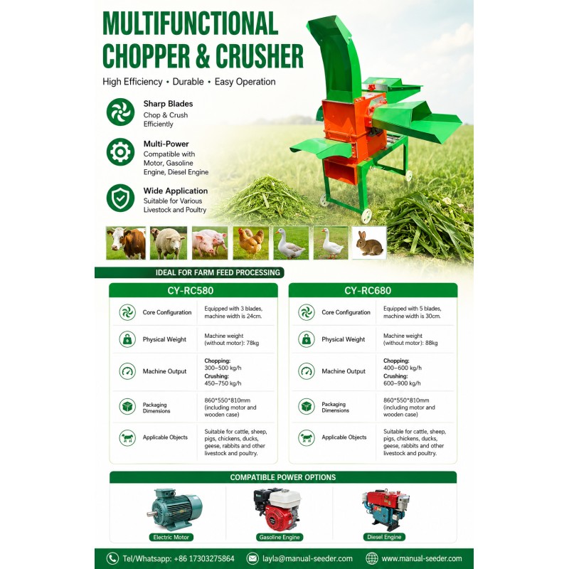 3kw Power Durable Steel Construction Multifunctional chaff cutter Forage Kneader with Multifunctional Processing