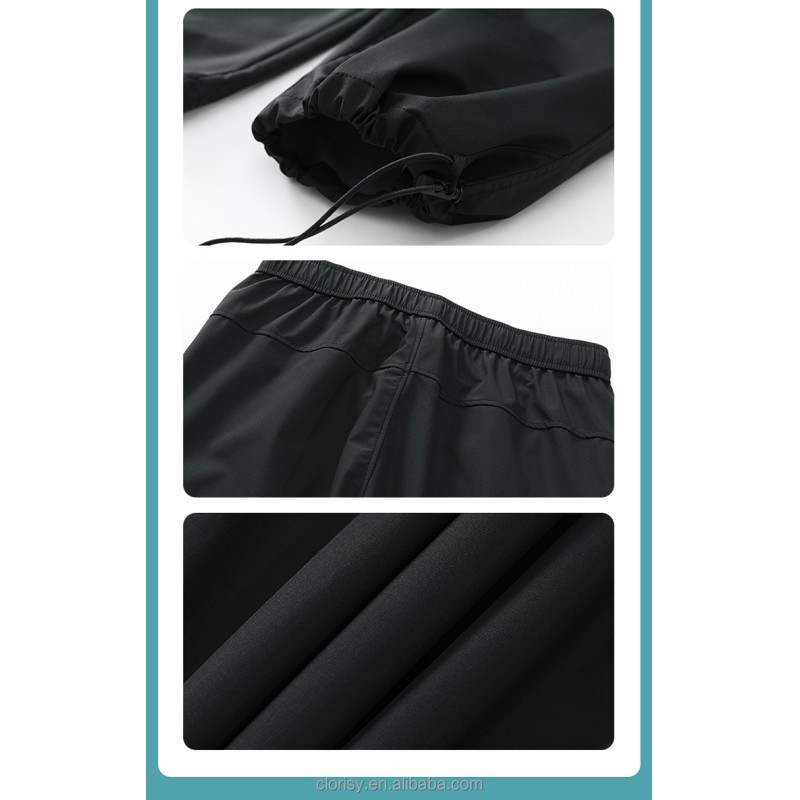 Ready-to-Ship Lightweight Canvas Men's Outdoor Waterproof Quick-Dry Shell Pants Loose Straight-Leg Cargo Casual Long