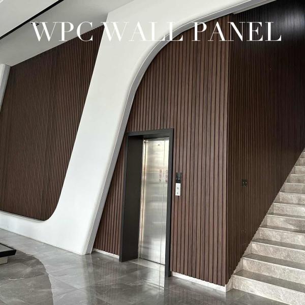 Wooden Grain Pvc Indoor Decorative Wpc Fluted Wall Panel Cladding Interior Decoration