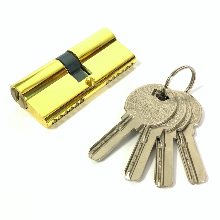 Customized 70mm Cylinder Lock Golden Key Cylinder Lock