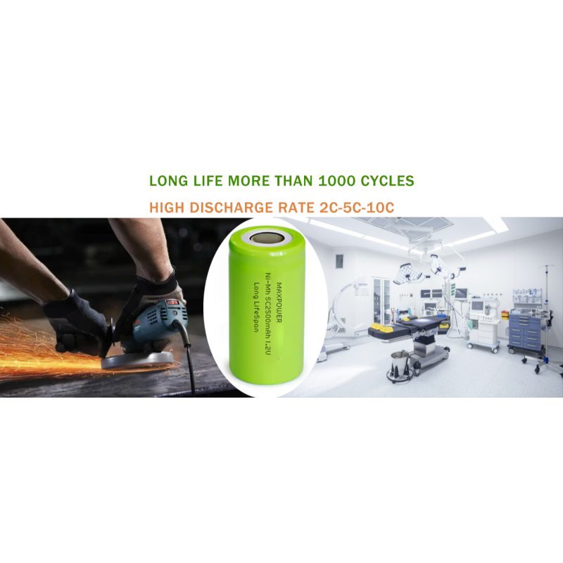 SC2500mAh Ni-MH rechargeable battery specifications and technical data