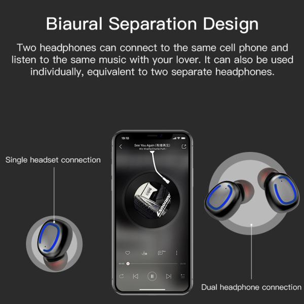Tws Bluetooth 5.0 Wireless Earsets Noise Reduction Earbuds Automatic Pairing Earphones