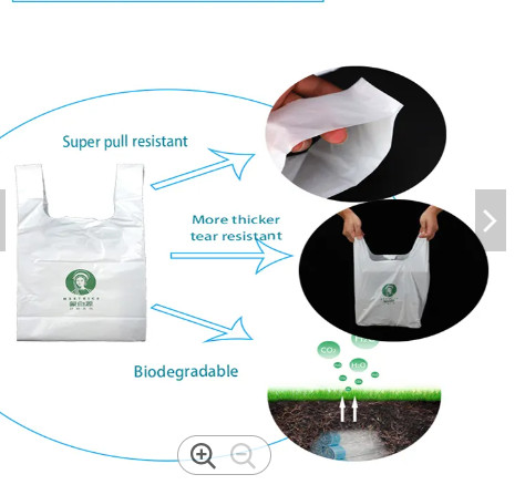 PBAT Biodegradable Reusable Shopping Bags Environmentally Friendly