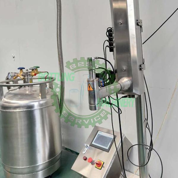 Liquid Nitrogen Filler Device For Tea Milk Juice Cans Filling Machine