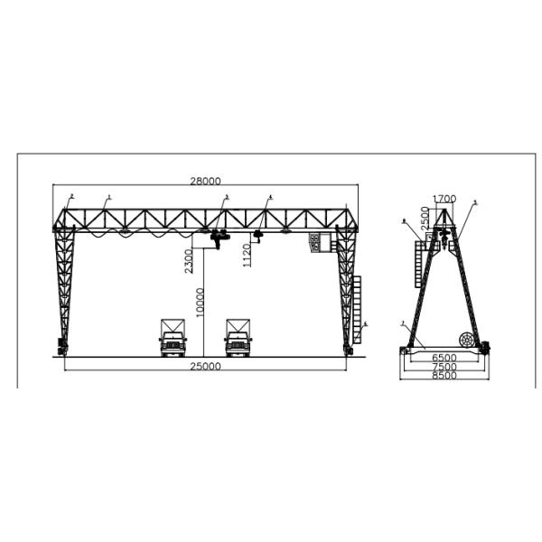 0.5~32t Electric Hoist Variable Speed Box type Single Girder Gantry Crane