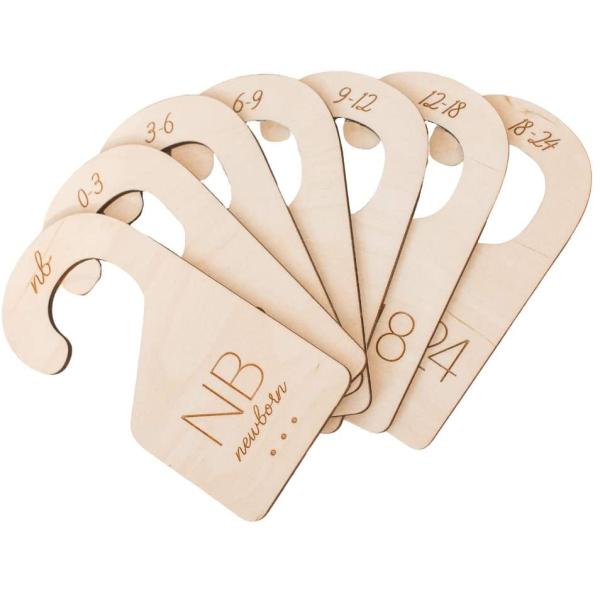 Wooden Baby Monthly Milestone Cards Wooden Baby Closet Dividers Nursery Gifts for Newborn Girl and Boys Baby's First