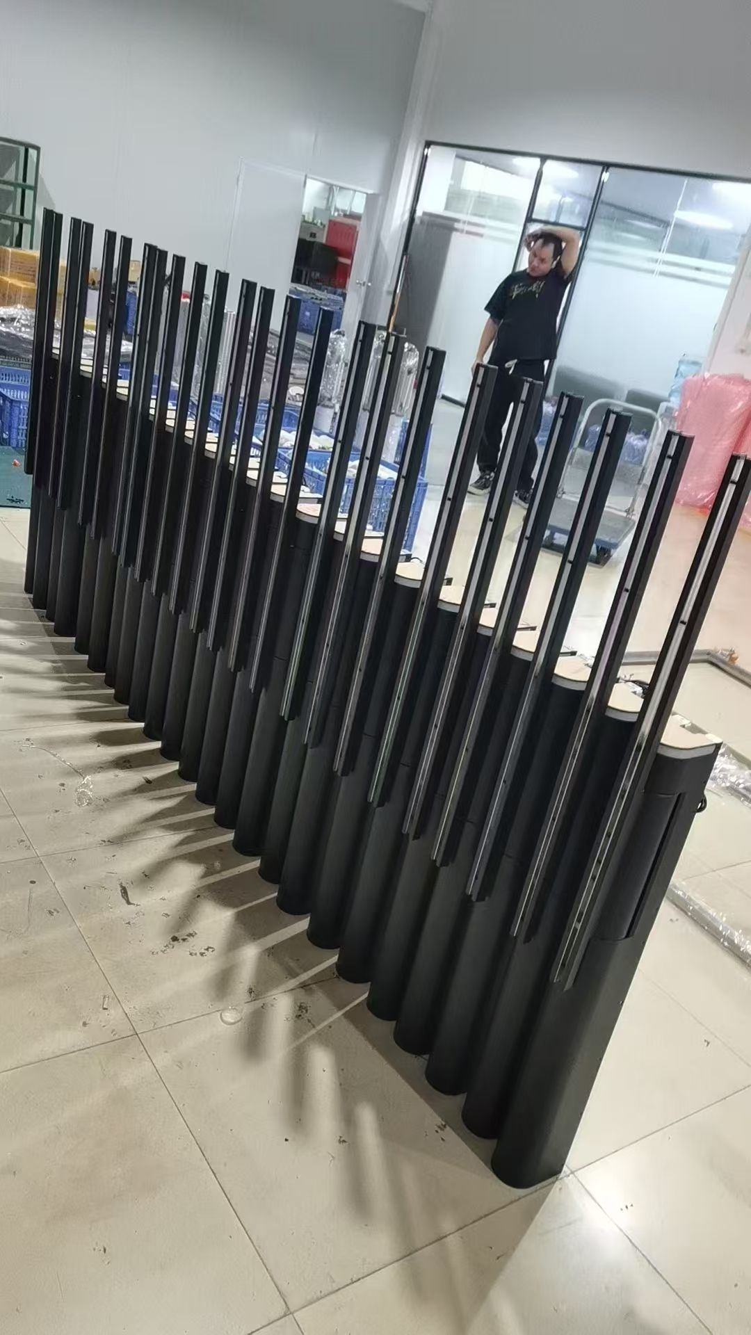 High Speed Rail AB Turnstile Mechanism with Clutch Locking Function Infrared Radar Sensor and Tri-color Indicator Light