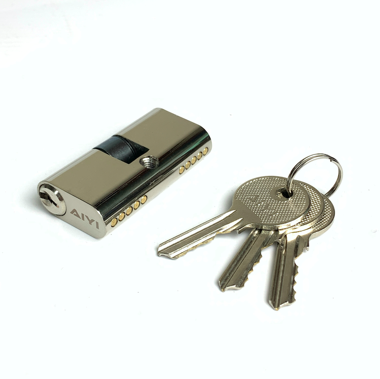 Silver Small Oval Cylinder Lock Customized Door Cylinder Replacement 54mm