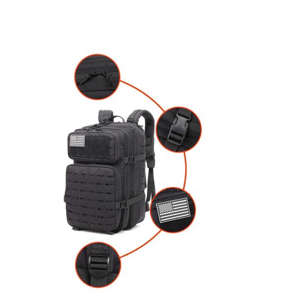 US Outdoor Tactical Hiking Backpack 45L Polyester Nylon Strap Molle System Backpack