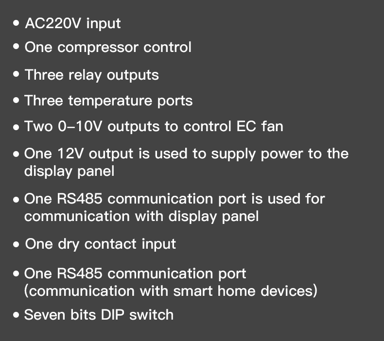 AC220V Input 0-10V Outputs EC Fan Control Board With RS485 Fresh Air Controller Board