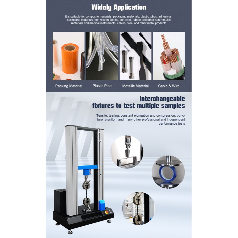 Strength Tester Meter Compression and Elongation Test Adhesion Rebar Push Pull Tensile Universal Testing Measuring Machine